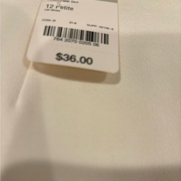 Winter white skirt with pleated accent length above knee on most petite new - Picture 8 of 9